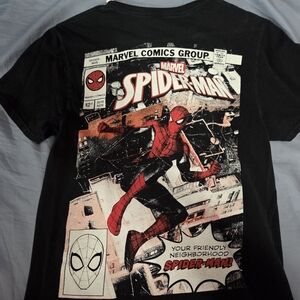 Marvel Black Tee with Spider-Man Icon Size Small
